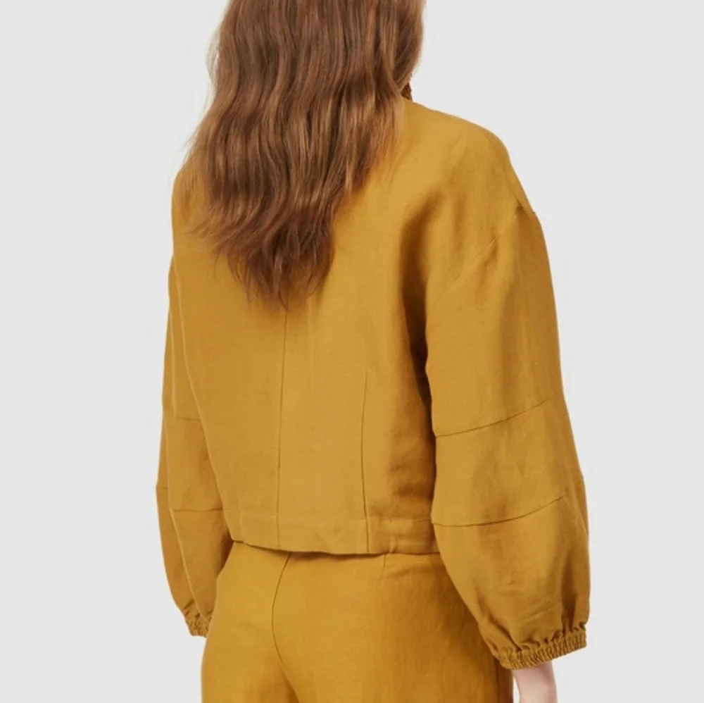 GORMAN Golden Mustard Linen Cropped Jacket - Picture 3 of 16